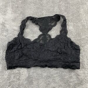 Express One Eleven Lace Racerack Pullover Bralette Womens Large Black
